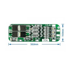 3S 20A BMS 18650 Lityum Pil Şarj Koruma Devresi - 12.6V - Thumbnail