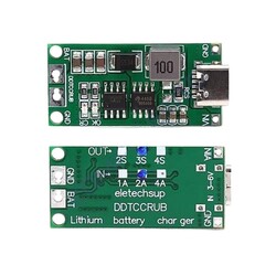 Robo90 - 3S 2A Type-C Şarj Modülü Çok Hücreli 18650 Lityum Pil Şarj Devresi 12.6V
