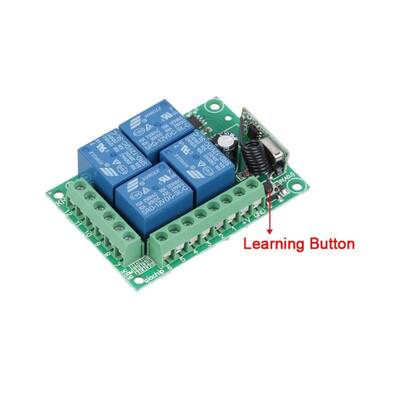 4 Kanal 12V Uzaktan Kumandalı RF Alıcı Verici Modülü