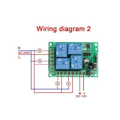 4 Kanal 12V Uzaktan Kumandalı RF Alıcı Verici Modülü