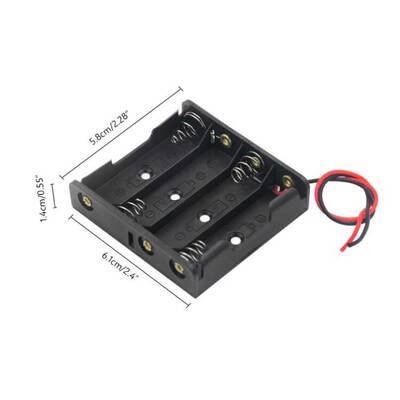 4 lü AA Pil Yuvası - Seri Bağlı