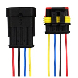 4 Pin Kablolu Su Geçirmez Konnektör Takımı - Thumbnail
