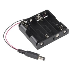 Robo90 - 4'lü AA Pil Yuvası - Barrel Jack Çıkışlı