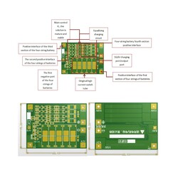 4S 40A BMS 18650 Lityum Pil Şarj Koruma Devresi - Balanslı-16.8V - Thumbnail