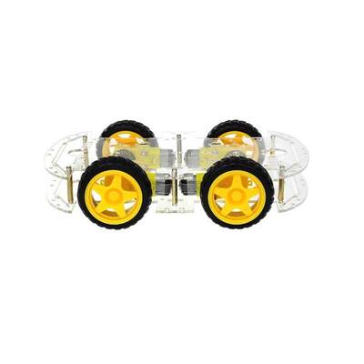 4WD Çok Amaçlı Mobil Robot Platformu - Şeffaf - Arduino Uyumlu