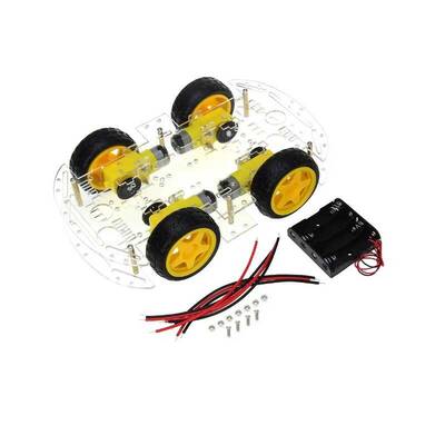 4WD Çok Amaçlı Mobil Robot Platformu - Şeffaf - Arduino Uyumlu