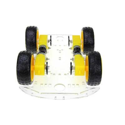 4WD Çok Amaçlı Mobil Robot Platformu - Şeffaf - Arduino Uyumlu