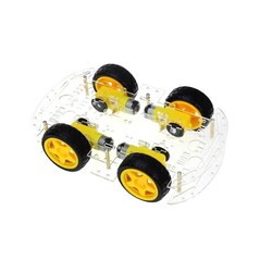 4WD Çok Amaçlı Mobil Robot Platformu - Şeffaf - Arduino Uyumlu - Thumbnail