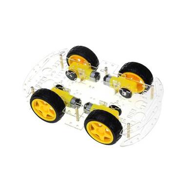 4WD Çok Amaçlı Mobil Robot Platformu - Şeffaf - Arduino Uyumlu