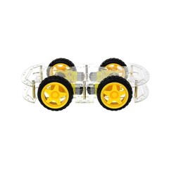 4WD Çok Amaçlı Mobil Robot Platformu - Şeffaf - Arduino Uyumlu - Thumbnail