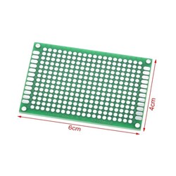 Robo90 - 4x6 cm Çift Yüzlü Delikli Pertinaks - Prototip PCB