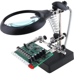 Robo90 - 5 LED 3 Farklı Mercek Çok Fonksiyonlu Lehim Tamir Standı Büyüteç