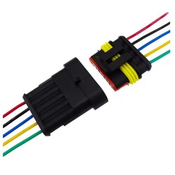 5 Pin Kablolu Su Geçirmez Konnektör Takım - Thumbnail
