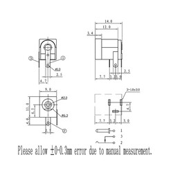 5.5x2.1mm DC Barel Jak - Dişi - Thumbnail