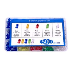 5mm Led Seti - 500 Adet 5 Renk - Kutulu - Thumbnail