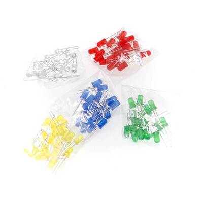 5mm Mantar Led Seti - 5 Farklı Renk - 25 Adet