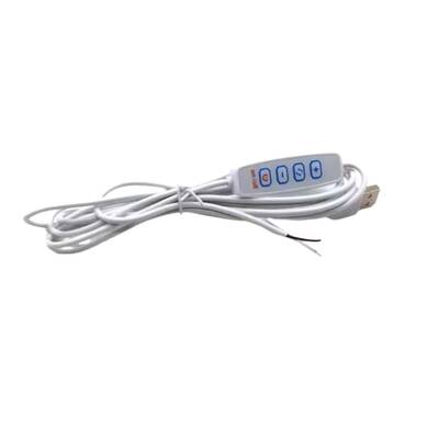  5V USB Dimmer'li Erkek Kablo Beyaz - 1.5 Metre