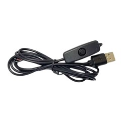 Robo90 - 5V USB Anahtarlı Erkek Kablo Siyah - 1 Metre