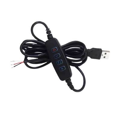 5V USB Dimmer'li Erkek Kablo Siyah - 1.5 Metre