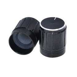 Robo90 - 5x17 Alüminyum Potansiyometre Başlığı - Siyah