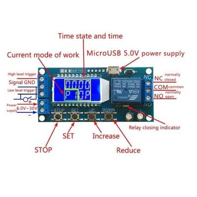 6-30V Çok Fonksiyonlu Zaman Ayarlı Röle Modülü - XY-LJ02