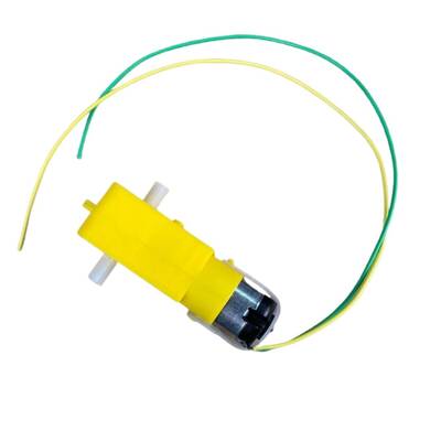 6V 250 RPM Redüktörlü Motor - Sarı - Kablolu (Lehimli)