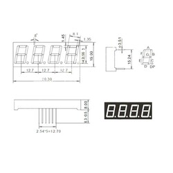 7 Segment Display - 4 Bits - Ortak Katot - 0.56 inç - Thumbnail