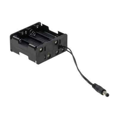 8'li AA Pil Yuvası - Barrel Jack Çıkışlı