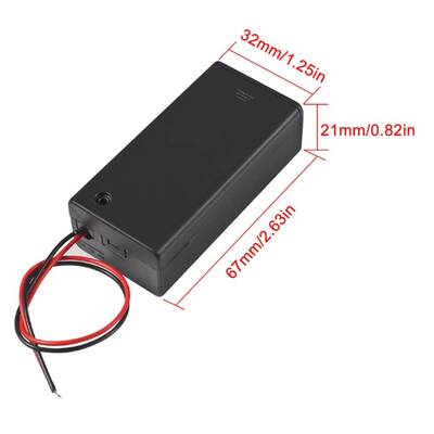 9V Pil Yuvası Kapaklı-Anahtarlı