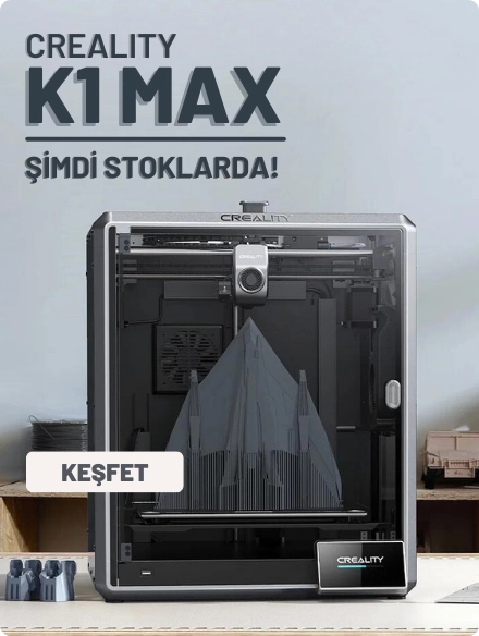 Çok satan Creality K1 Max Yüksek Hızlı Kapalı Kasa 3D Yazıcı şimdi Robo90'da stoktan teslim!