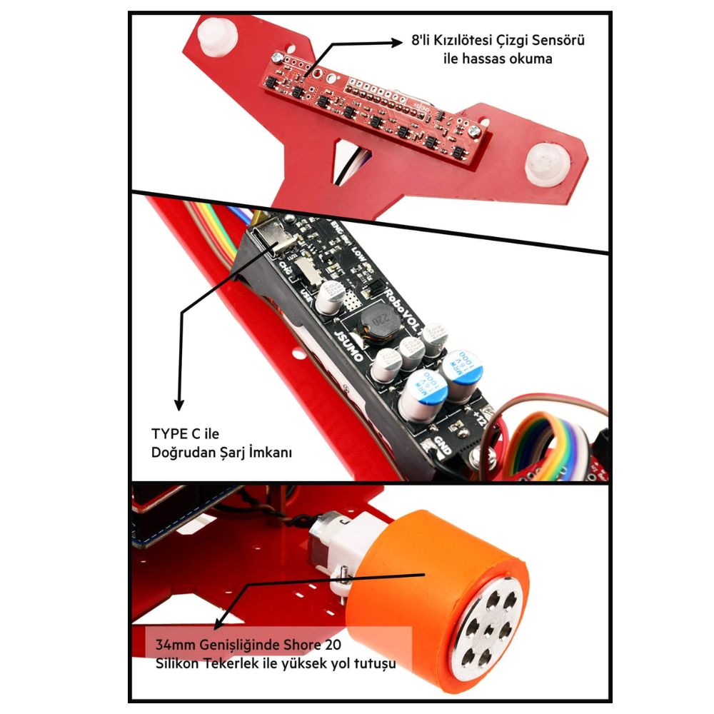 fline-arduino-cizgi-izleyen-robot-gelistirme-kiti-demonte-montajsiz