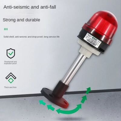 Acil Yanıp Sönen Strobe Uyarı Işığı Sirenli Buzzer Alarm Lambası - Kırmızı - 24V