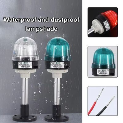 Acil Yanıp Sönen Strobe Uyarı Işığı Sirenli Buzzer Alarm Lambası - Kırmızı - 24V