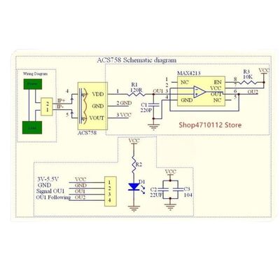 ACS758LCB 50A Lineer Hall Akım Sensörü Modülü