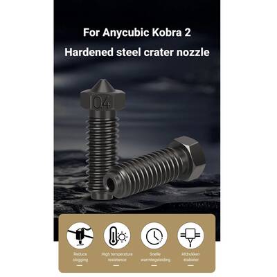 Anycubic Kobra 2 0.4mm Sertleştirilmiş Çelik Volcano Nozzle - 1.75mm