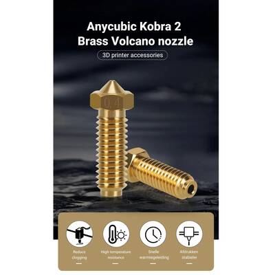 Anycubic Kobra 2 Crator 0.4mm Pirinç Nozzle - 1.75mm