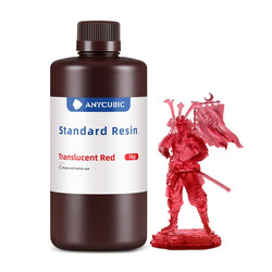 Anycubic - Anycubic Standart Reçine UV - Yarı Şeffaf Kırmızı - 1 Kg