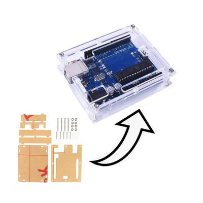 Arduino Uno R3 Pleksi Case - Koruma Kutusu - Şeffaf