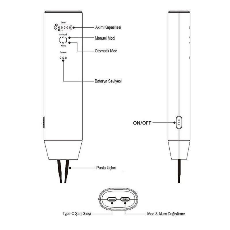 AWithZ H1 5V Taşınabilir Mini Punta Kaynak Makinesi (18650 Pil Kaynağı - 2 M Nikel)