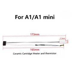 Bambu Lab A1/A1 Mini Seramik Isıtıcı ve Sıcaklık Sensörü- 24V 50W - Thumbnail