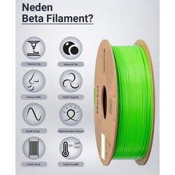 Beta PLA+ Filament - Neon Yeşil (Fluorescent) - 1 Kg - Thumbnail