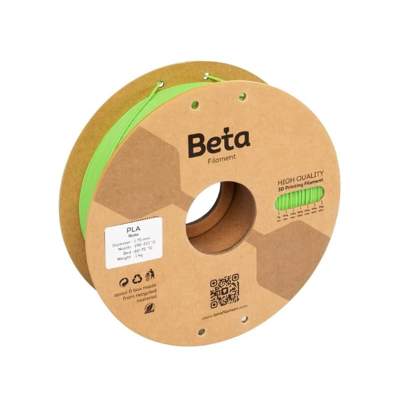 Beta - Beta PLA-Matte Filament Scallion Green - 1.75mm - 1 Kg