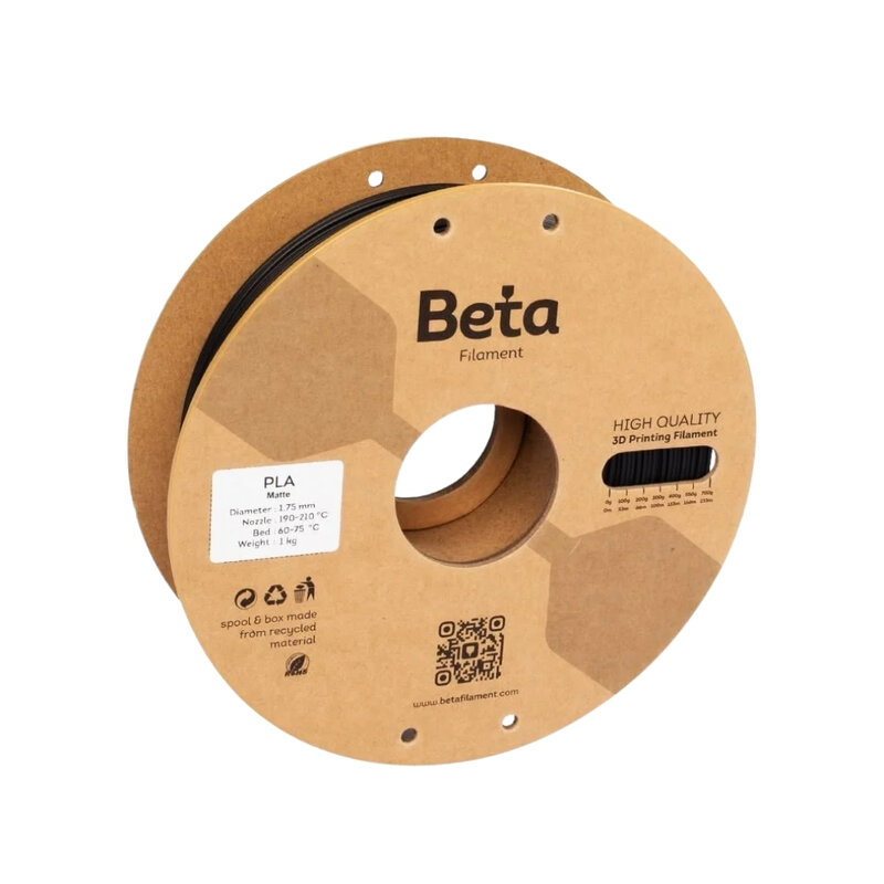 Beta - Beta PLA-Matte Filament Siyah - 1.75mm 1 Kg