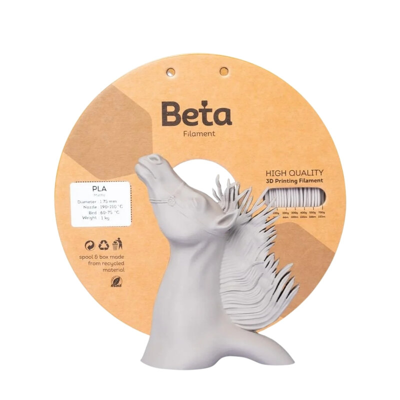 Beta - Beta PLA-Matte Filament Warm Grey - 1.75mm 1 Kg