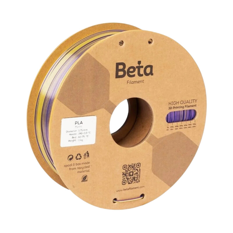 Beta PLA-Mystic Silk Filament Üç Renk Mavi - Mor - Sarı 1.75mm - 1Kg