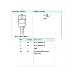BT136-600E 4A 600V Triyak - TO-220 - Thumbnail