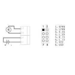 BTS7960B DC MOTOR Sürücü Devresi - 5.5V-27V/43A - Thumbnail