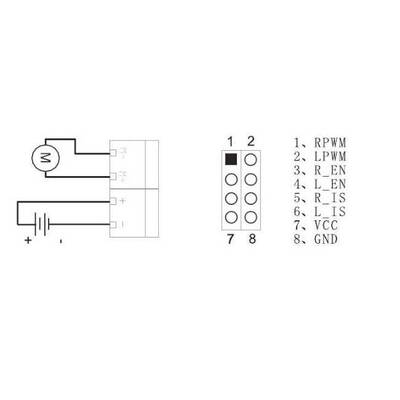 BTS7960B DC MOTOR Sürücü Devresi - 5.5V-27V/43A