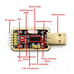 CH340G USB TTL Seri Haberleşme Dönüştürücü Modül - Thumbnail