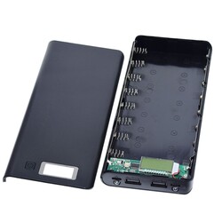 Çift USB 8'li 18650 Power Bank Pil Kutusu- Micro USB - Thumbnail